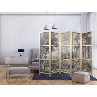 171cm H Solid Wood Folding Room Divider