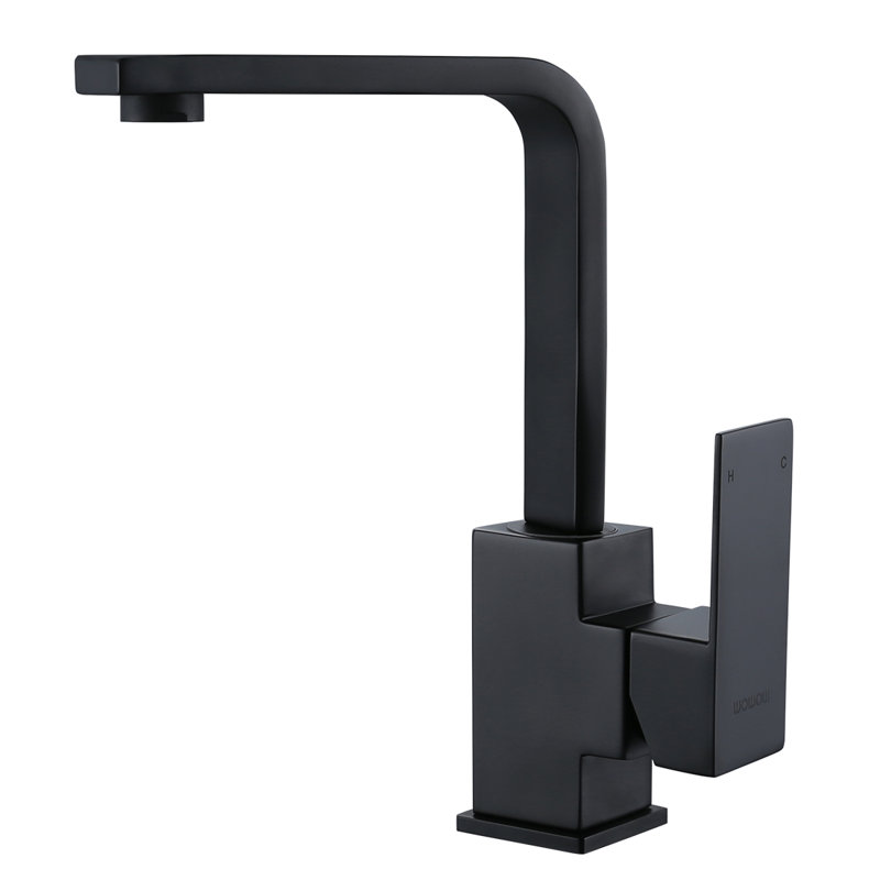 Single-Handle Stainless Steel Deck-Mount Bar Faucet for Prep or Small Sinks, Matte Black