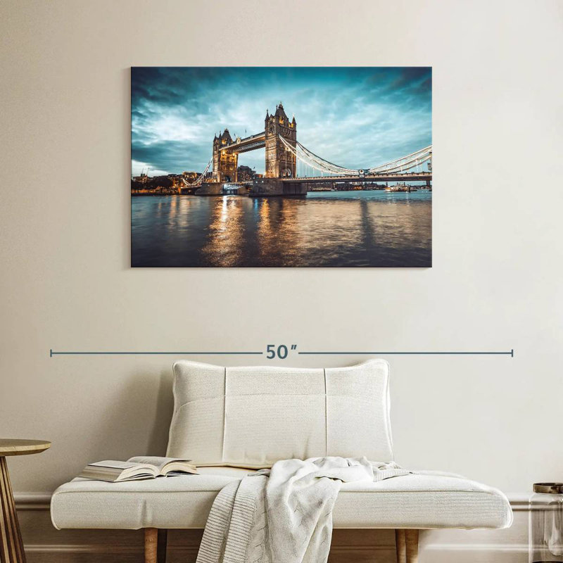 Ravi London Bridge au crépuscule, H 26 po x l 39 po