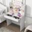 Ensemble de coiffeuse avec 2 grands tiroirs, miroir de coiffeuse et 3 lumières réglables