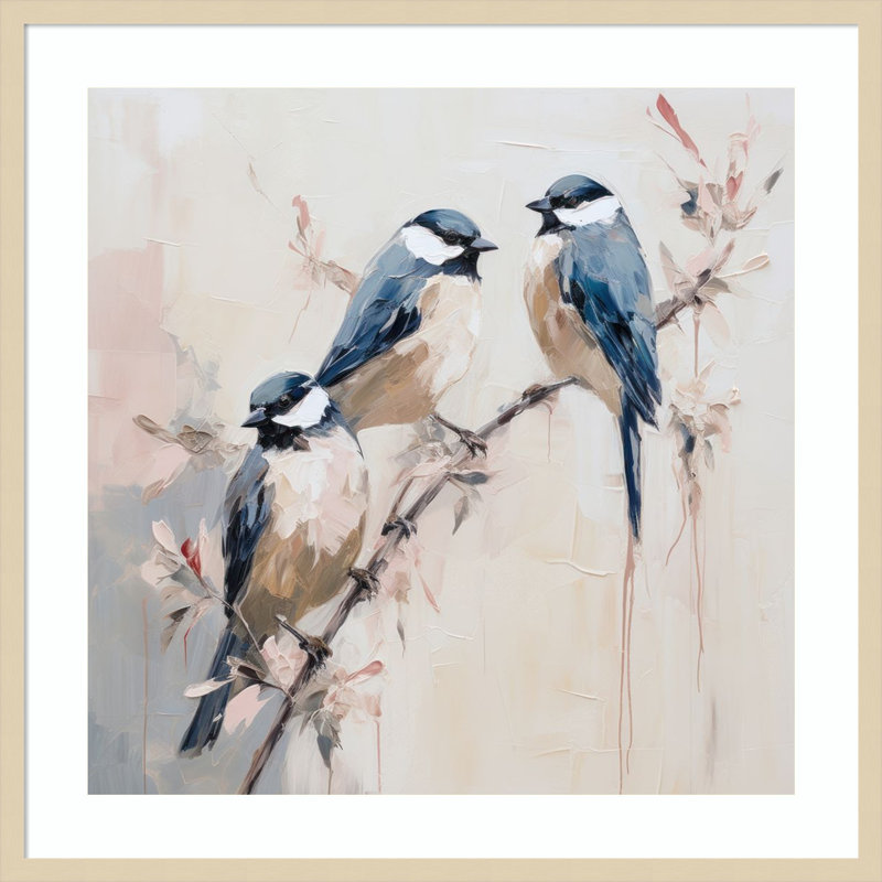«Elegant Bird Silhouettes I» par Lazar studio, impression sur bois encadrée, H 33 po x l 33 po