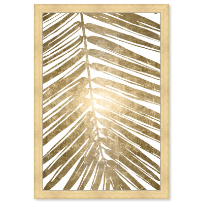 «Gold Tropical Leaves IV Gold Metallic», impression