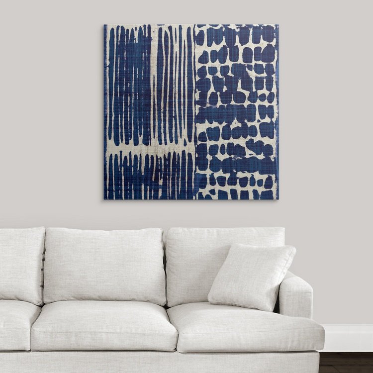 «Indigo Batik III», impression, H 12 po x l 12 po x P 1,5 po, Toile