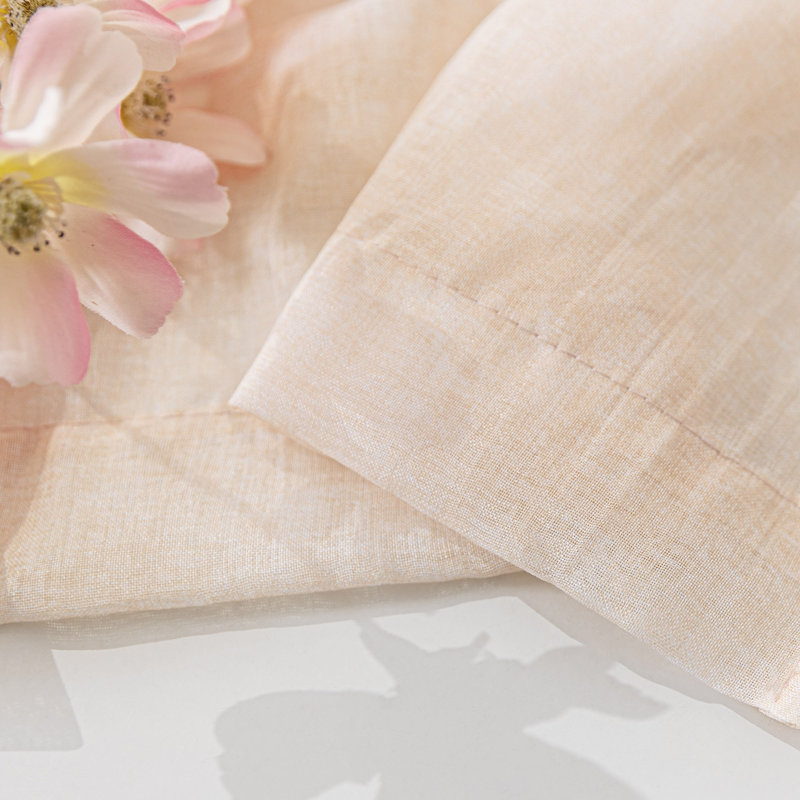 Paire de rideaux transparents avec passe-tringle Crinkle, L 50 po x L 96 po, Saumon clair