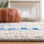 Tapis rayé beige / bleu en coton tissé à la main Endri-308097324