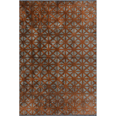 Rapture Geometric Cotton Orange Area Rug