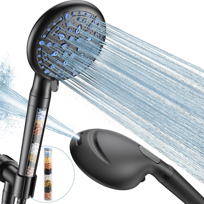 Matte Black Handheld Shower Head with Adjustable Spray Settings