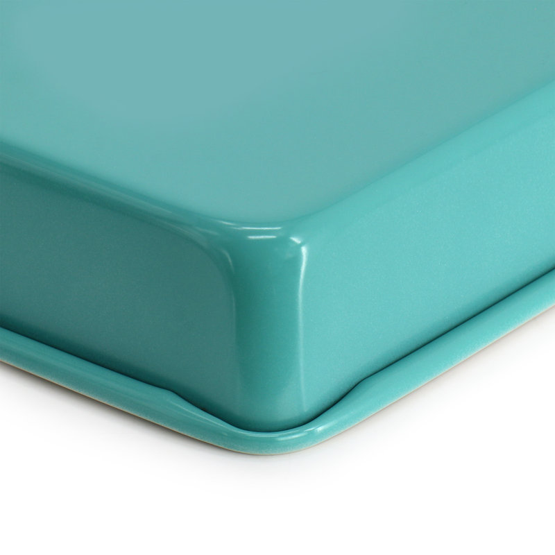 Moule à gâteau carré en acier antiadhésif de couleur turquoise Martha Stewart Everyday