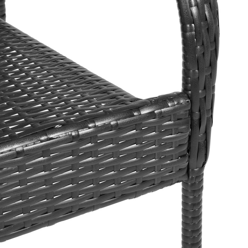 Alirra Stackable Outdoor Patio Dining Armchair, Black