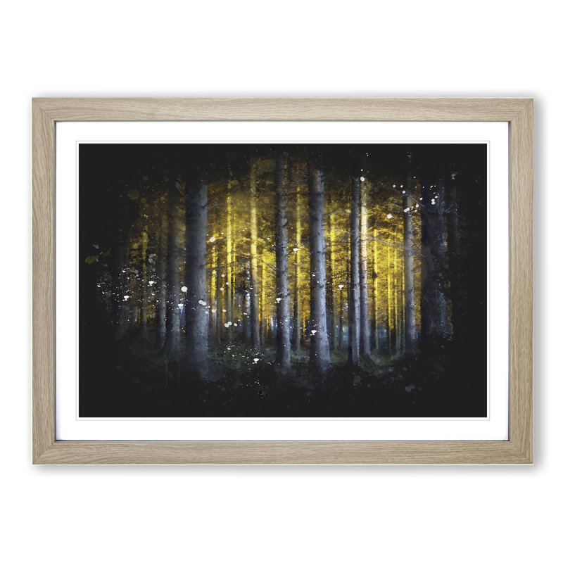 Sunlight Forest Vol.4 Paint Splash - Picture Frame Graphic Art, 27cm H x 36cm W x 2cm D, Oak