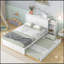 Lit plateforme avec rangement et tablettes gigognes-305619346