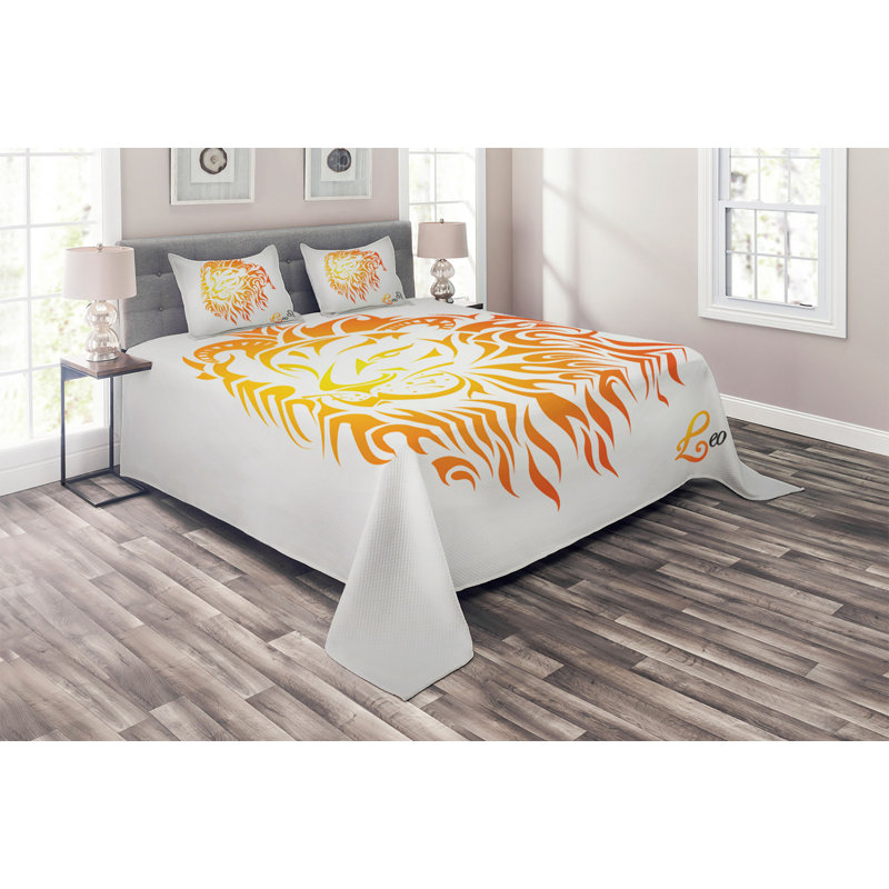 Eclectic Polyester Coverlet, Queen Bedspread + 2 Shams