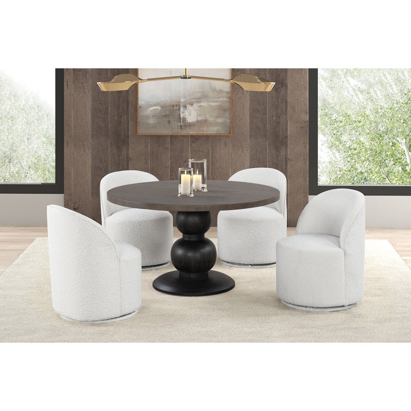 Ensemble de table ronde avec fauteuil pivotant 5 pièces Wessel