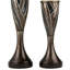 Porte-bougie 12 "et 14" de haut "Lelei", finition argentée et bronze (ensemble de 2)