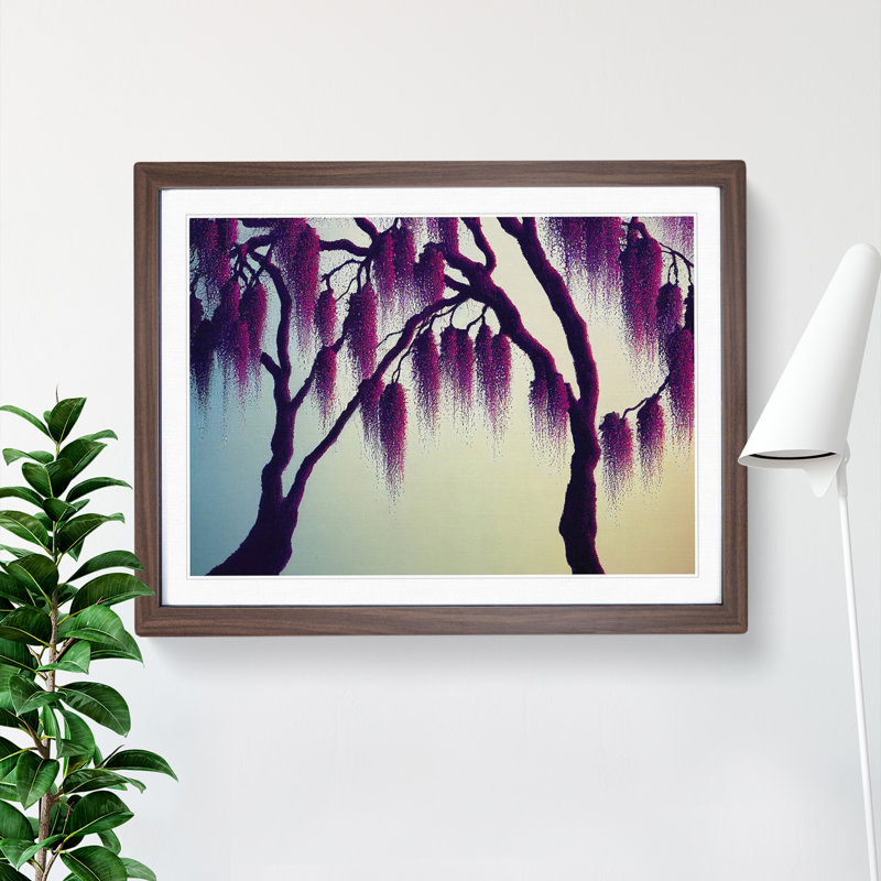 Dashing Weeping Willow Trees - Framed Print, 34cm H x 46cm W x 2cm D, Walnut Framed