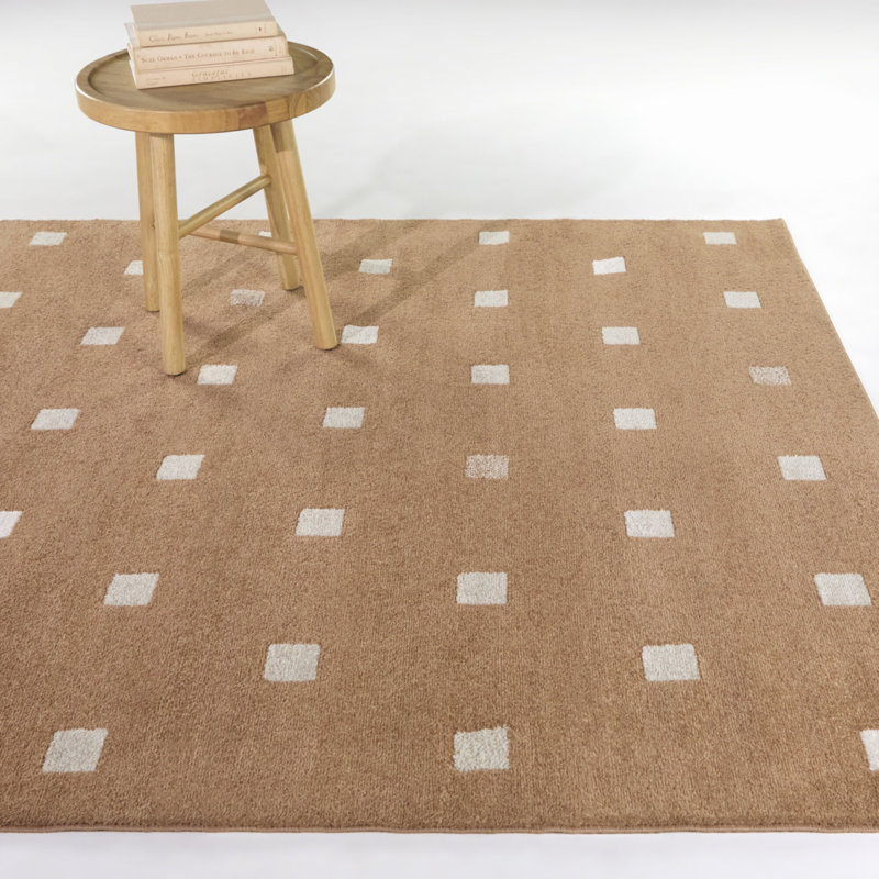 Tapis brun à motif géométrique classique Houston, Rectangle 7 pi 10 po x 10 pi