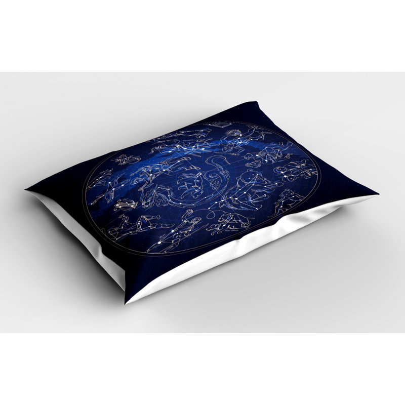 Blue Polyester Microfiber Piece Sham, Twin