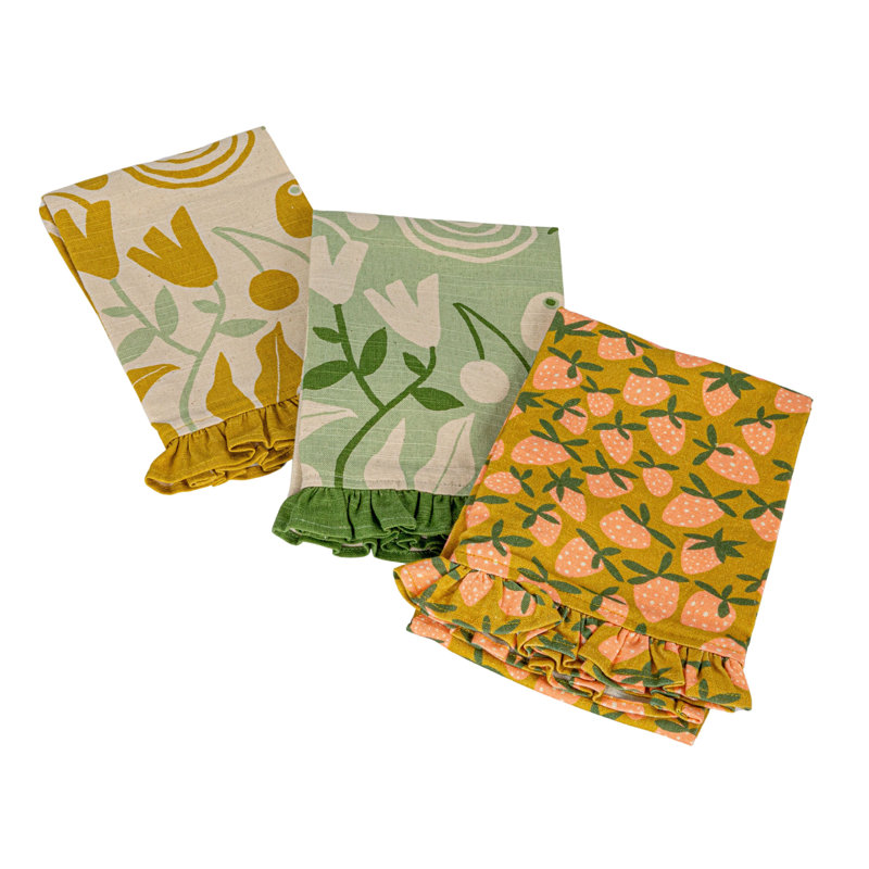 Cotton Printed Tea Towel With Fruit Prints