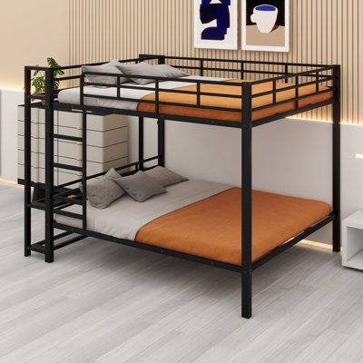 Modern Bunk Bed with Built-in Mesh Storage and Ambient LED Lighting