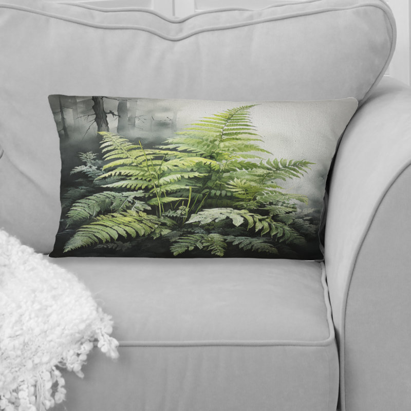 Coussin décoratif vert et noir Ferns Dynamic Contrast I - Ferns
