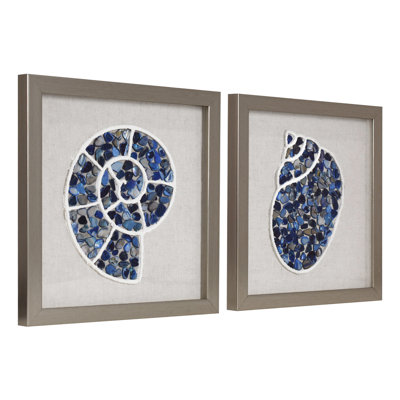 Ensemble de panneau mural coquillage bleu Khyzer