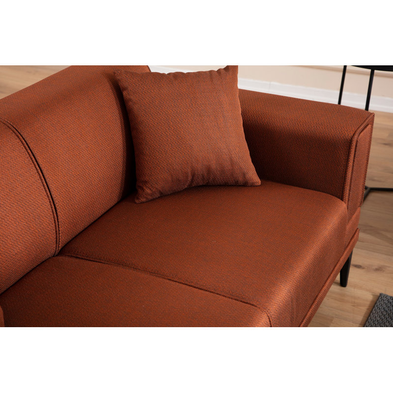Élégant canapé-lit 3 places, tuile rouge, 90,6 po x 37,4 po x 30,3 po | Structure en bois de hêtre durable et en carton, tissu 100% polyester | Convertible en canapé-lit avec mécanisme de dossier pivotant | Tissu facile à nettoyer, nettoyage à sec, confort moderne