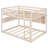 Full over Full Bunk Bed with Storage Shelf, Color-Changing Lights & Pegboard for Teens and Adults, Beige-1877180360-1877179446