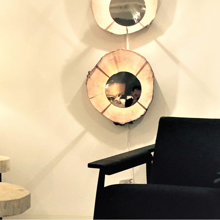 Orbit Wood Plug-in Flush Mounted Sconce