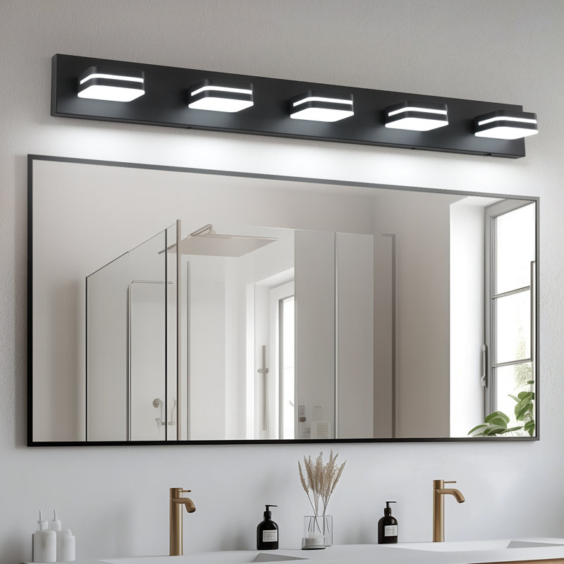 Luminaire de salle de bain moderne à 5 lumières à DEL 40,55 po avec tête réglable et intensité variable 40,55 po, 5 lumières