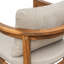 Ensemble de 2 tabourets de bar d'extérieur en bois de teck avec coussin beige Abaco