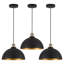  Ensemble de luminaire suspendu en forme de dôme noir et doré 11,8 pouces pour îlot de cuisine-741243434-741238542-745682899
