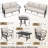 9 - Person Patio Conversation Set With 2 Swivel Lounge Chairs & Coffee Table, Outdoor Seating Sofa Group With Olefin Braid And Deep Seating-1333503715
