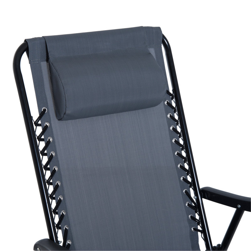 Ensemble bistro 3 pièces avec chaise berçante d'extérieur et table basse pliante avec table basse en verre, Gris