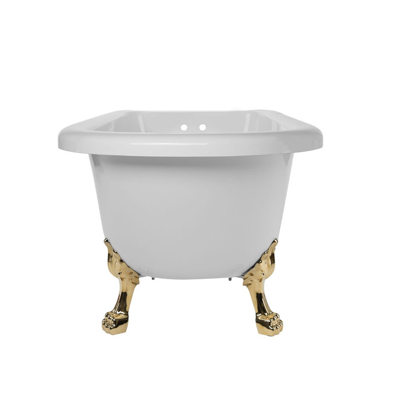 59'' x 29'' Freestanding Soaking Bathtub, Polished Brass