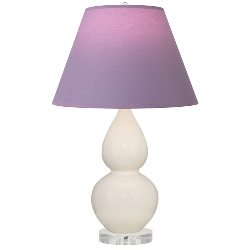 Petite lampe d'appoint à double gourde, Lavande / prune, Os