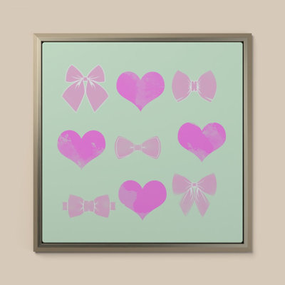 Bows and Hearts par CAD Designs - Impression sur toile