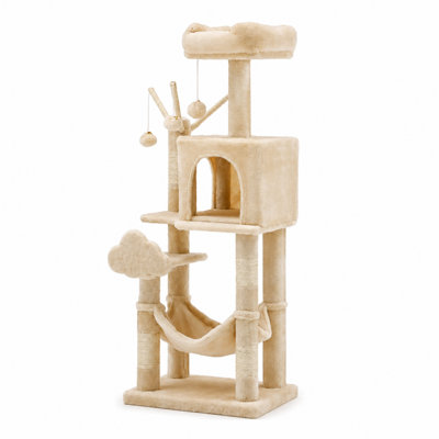 Multi-Level Cat Tree with Condo, Hammock, Sisal Scratching Posts and Plush Perches
