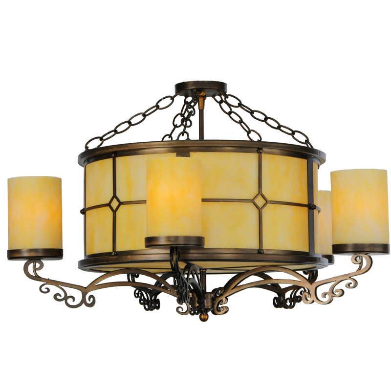 plafonnier semi-encastré 5 accoudoirs l 30 "Standford
