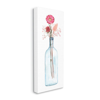 MinimalIstic Aster Flower Arrangement Glass Jar Simple Design by Susan Jill - Painting
