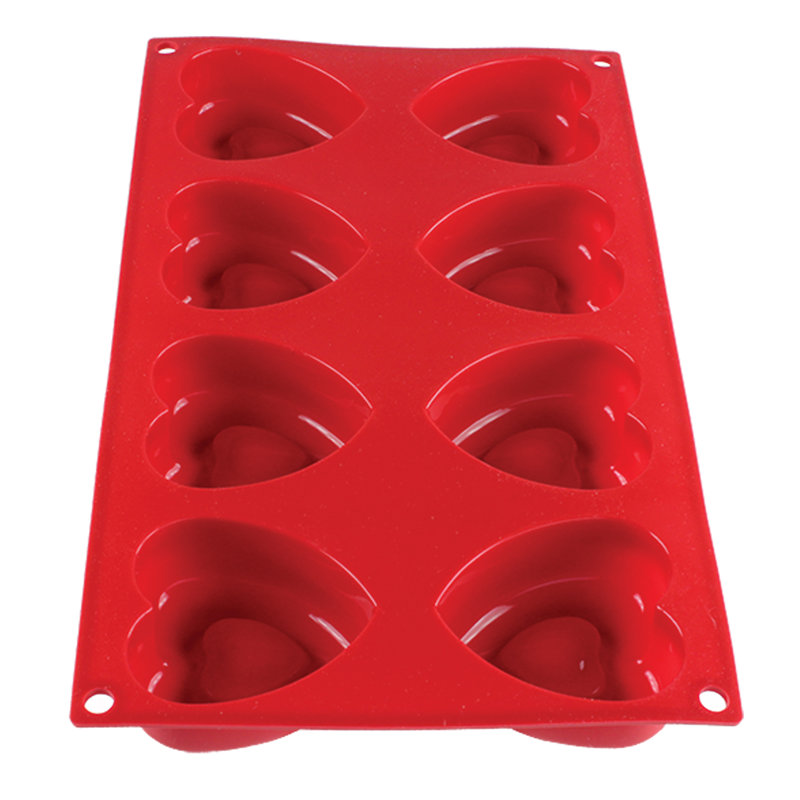 Moule à cuisson en silicone à haute température 2,4 oz au coeur anti-adhésif thunder group inc.