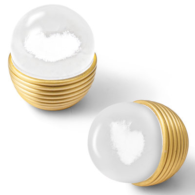 1-1/5" Diameter Novelty Crystal Ball Knob with Brushed Golden Brass