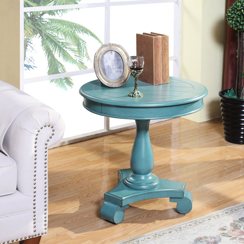 Table d'appoint sarcelle - conception pratique, 26 po x 26,5 po, finition bois, ronde, diamètre, 26,5 po de hauteur, fabrication
