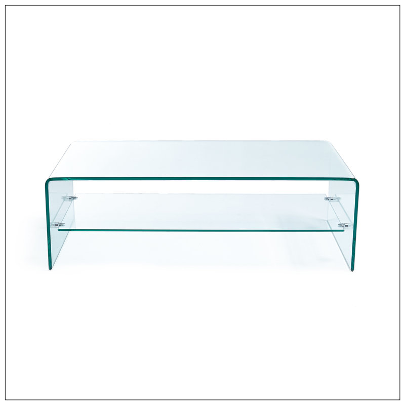 Table basse en verre avec tablette Ramona