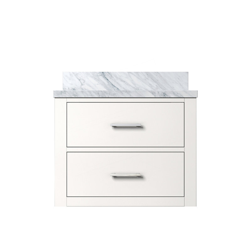 Design moderne 24 po X P 18 po D Meuble-lavabo simple avec plateau en acrylique, Blanc