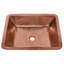 Lavabo de salle de bain rectangulaire en cuivre martelé sous le comptoir 19 po-38511722