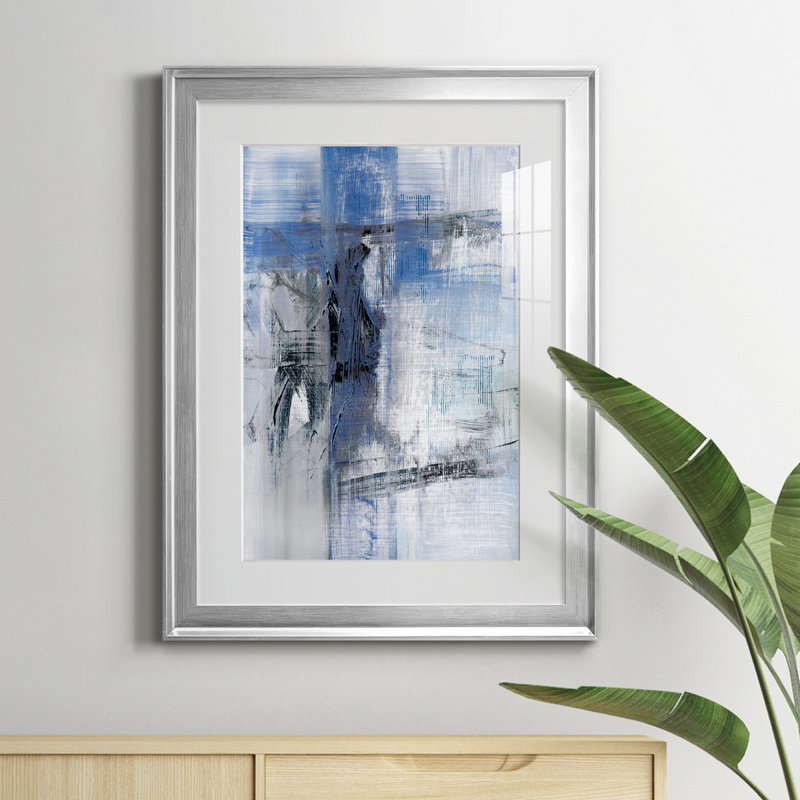 Reflections in Indigo - Cadre photo, reproduction d'art sur papier, Argent, H 22,5 po x l 30,5 po x P 1,5 po