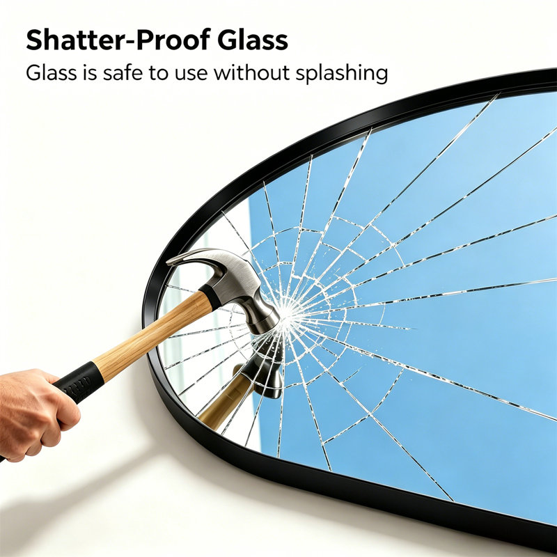 Oval Full-Length Mirror – Wall Mounted Mirror With Metal Frame, Ultra-Clear & Explosion-Proof Dressing Mirror, Minimalist Classic Design For Cloakroom, Bedroom, Living Room