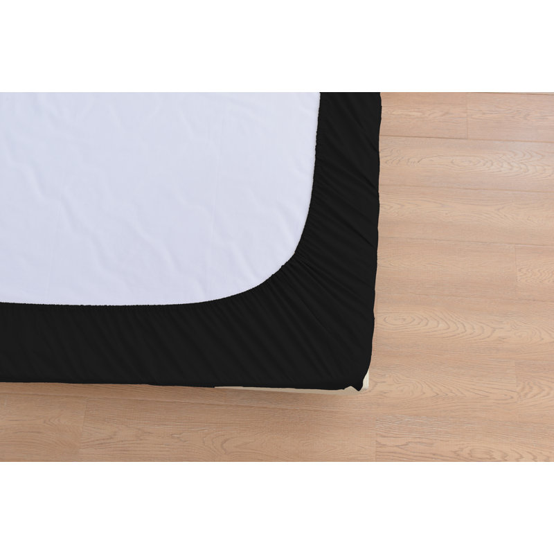 Ensemble de draps 1800 en rayonne de bambou, Très grand, Noir