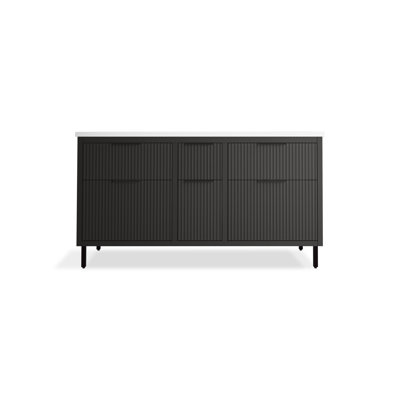 Spacity 60 In. Wall-Hung Bathroom Vanity Cabinet With Sinks And Quartz Top