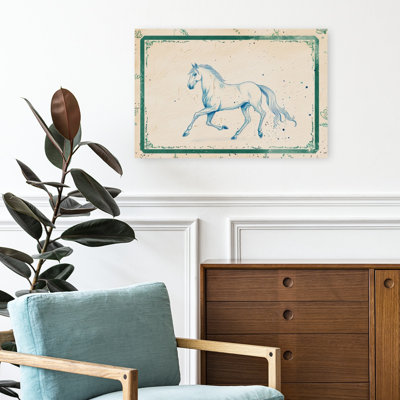 Croquis de cheval bleu élégant